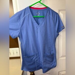Med Couture Women's scrub top V-Neck Top in Blue